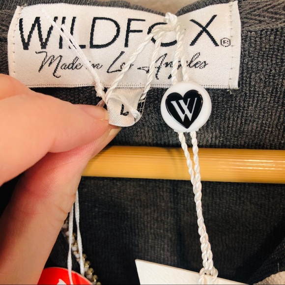 NWT wildfox Reagan rainbow grey zip up hoodie M L - Picture 2 of 7